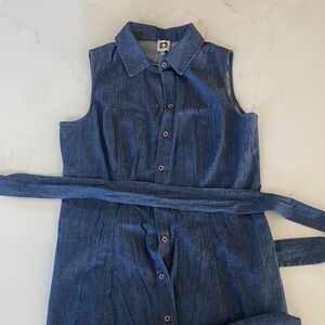 Anne Klein Blue Button-Up Dress